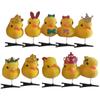 Set of 10 Little Yellow Duck Hairpin 3D Headset Clip Cute Hairpins Fashionable DIY Duckbill Clip for Headwear Enthusiast
