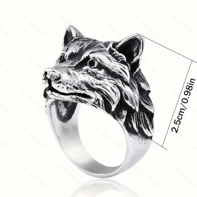 Retro Wolf Head Ring for Men - Exquisitely Exaggerated Animal Design, Bold and Powerful, Hip-hop Style, Unique Opening Style of The Ring.