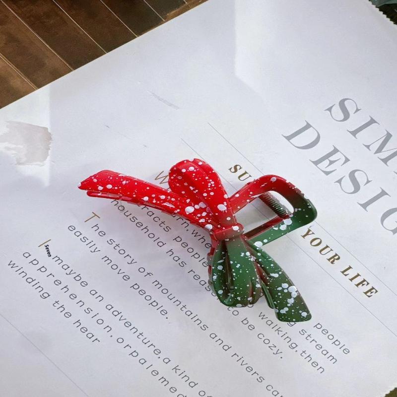 

Snowflake Hair Claw Bathing Afterward Hairdo Hair Clip Headwear Accessory Versatile Christmas Color Matching Ink Splashing
