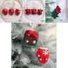 Christmas Tree Wool Felt Ornaments With Cartoon Design For Holiday Decor