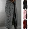 Fall Winter Women Sweater Coat Single-breasted Mid Length Knitted Thickened Solid Color