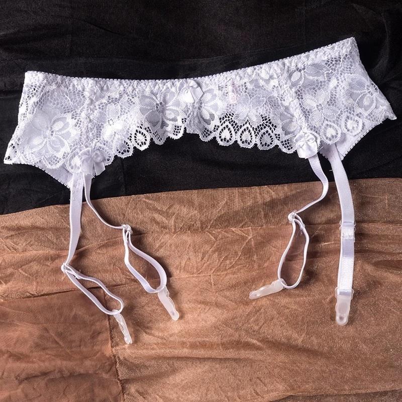 Clipes para Meias Femininas Renda Cinta-liga Transparente Fivelas Ajustáveis Cinta-liga de Cintura Baixa Pole Dance Roupa Íntima Elástica Roupa para Club