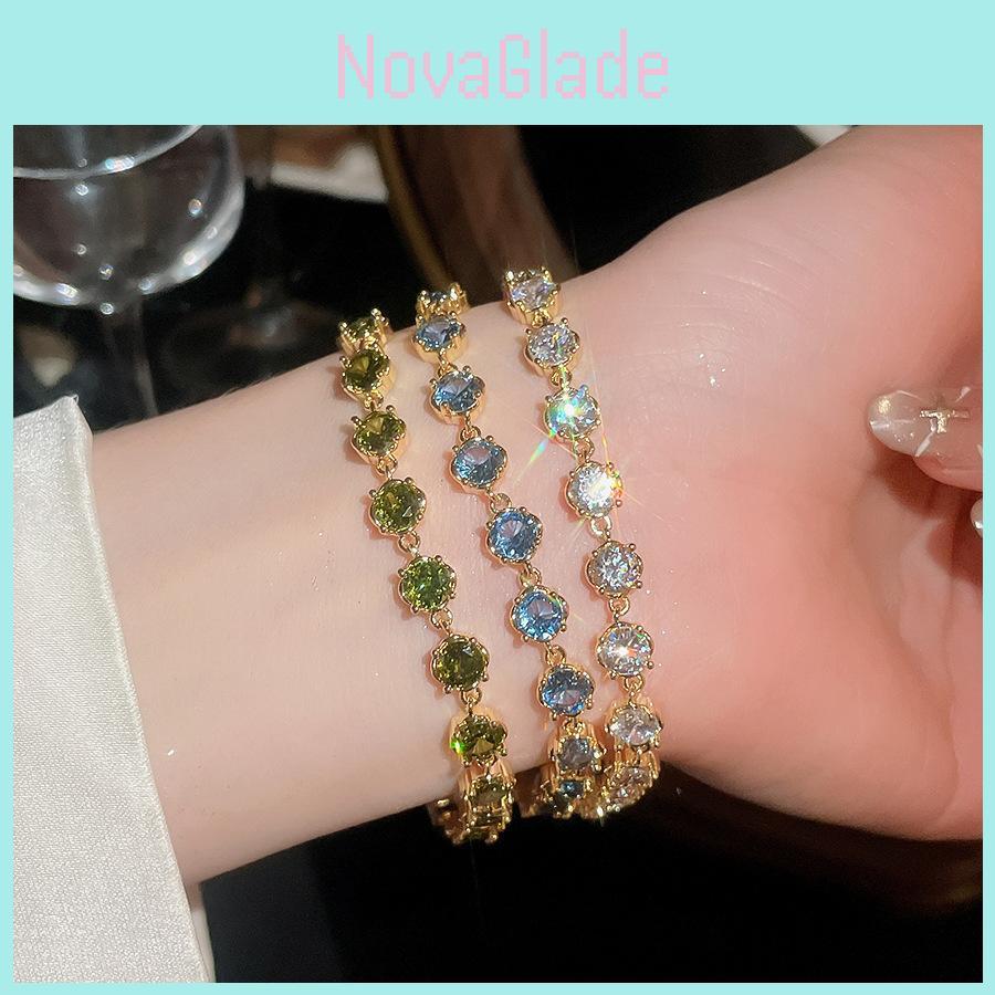 Fashion Geometric Zircon Gold Plated Bracelet For Women Gift Elegant Jewelry