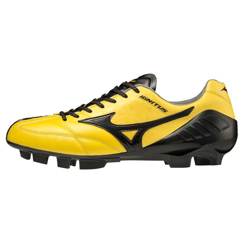 Mizuno Wave Ignitus Round Toe Lace-Up AG (Rubber Short Studs) Durable Lightweight Soccer Shoes Men Soccer Shoes Yellow Black P1GA224409