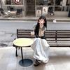 Casual Cotton Blend Long Skirt With Elastic Waist For Women Summer Travel And Office Wear