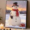 DIY Framed Pearl Painting Kit Cute Snowman Gift Winter Holiday Sparkling Bead Canvas Art for Home Bedroom Living Room Wall Decor Craft Set