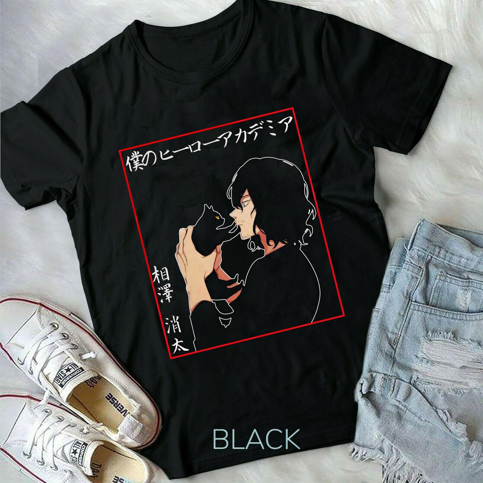 Shouta Aizawa,Aizawa with Cute Cat,Manga,BNHA, Boku no Hero new T-shirt Unisex T-Shirt XXXL