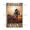 Artisian Ride Horse Metal Poster Cowgirl Cowboy Tin Plate Horse Racing Decorative Sign Wall Decor Garage Bar Pub Club Hotel Cafe