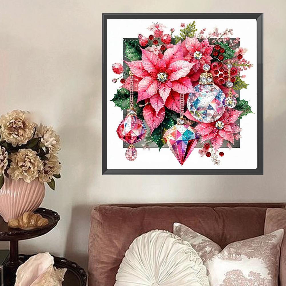 5D DIY Partial Special Shaped Drill Diamond Painting Kit Christmas Flower Decor
