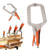 2Pcs Locking C Clamp Pliers Set Heavy Duty Woodworking Face Clamp with Rotating Pads for Welding   Hole Joinery