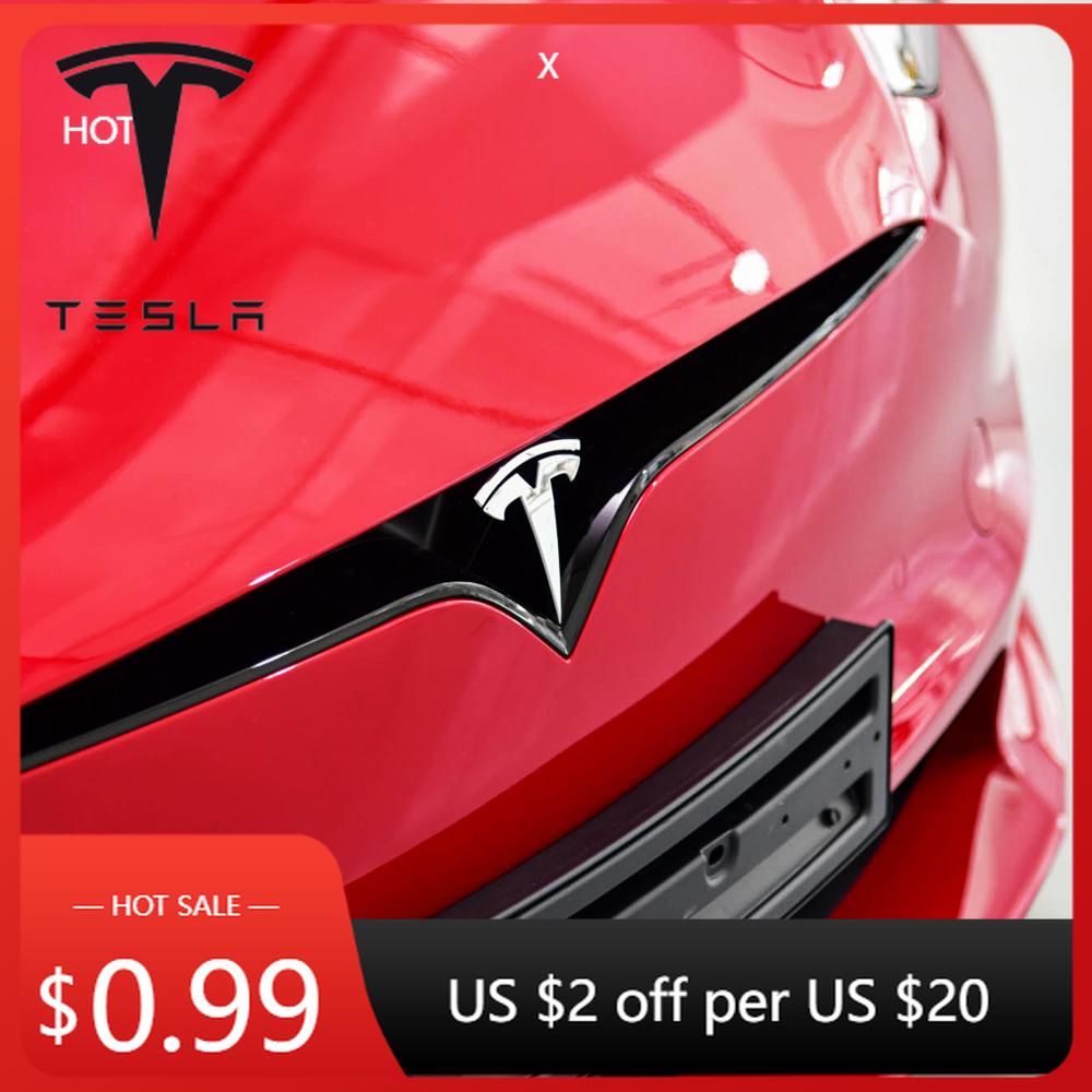 Car Sticker 2025 Hot 3D Metal Car Front Emblem Grille Rear Trunk Emblem Sticker for Tesla Model 3 Model S Model X  Coil Mod WYE