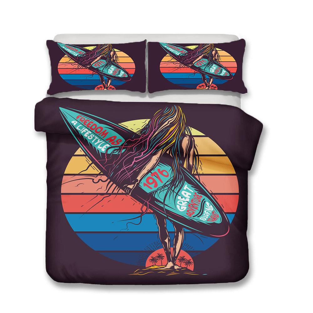 Sea Surfing Bedding Set Surf Modern Outdoor Extreme Sports Duvet Cover Queen King Ocean Surfboard 2/3Pcs Quilt Cover