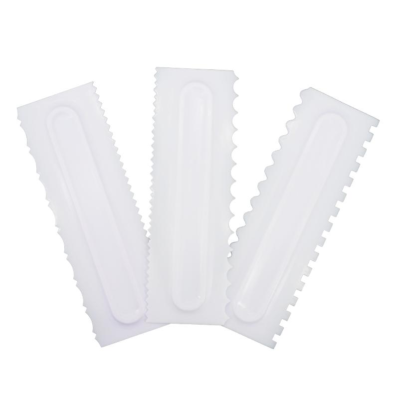 3PCS Cream Scraper Irregular Teeth Edge Spatulas Cake Baking Scraper Fondant Cake Slicer Cake Decorating Pastry Cutters Tools