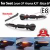 for Seat Leon III 5F 2013- Dynamic Scroll Black LED Turn Signal Light Sequential Mirror Indicator Blinker Light