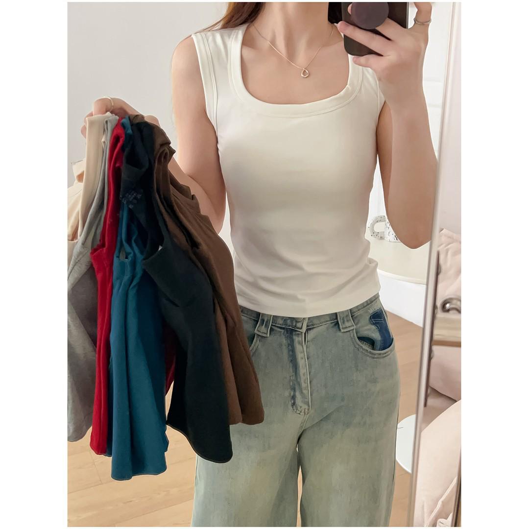 

As if New Women s Coaster Vest: All-Season Camisole with Built-In Bra Cups & Wide Straps, No Bra Needed. XL 120-140 lbs