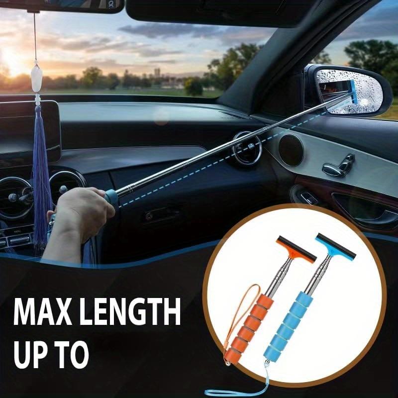 1 pc Limpador retrátil Limpador de espelho retrovisor de carro Escova retrátil multifuncional para limpeza de vidros