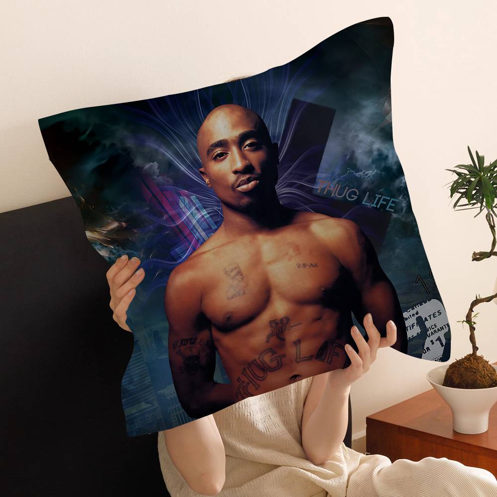 Rapper 2Pac Singer Tupac Cushion Cover Pillow Cover Decor Pillowcase Printed Cushion Case For Couch