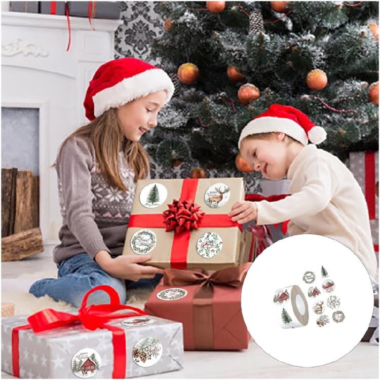 5000Pcs Christmas Wrapping Label for Packaging Christmas Decorative Sticker for Seal Envelope Journal Album Scrapbooking