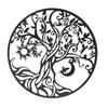 Tree of Life Wall Art 11.8in Round Decorative Metal Wall Plaque for Living Room Bedroom Indoor Outdoor Black