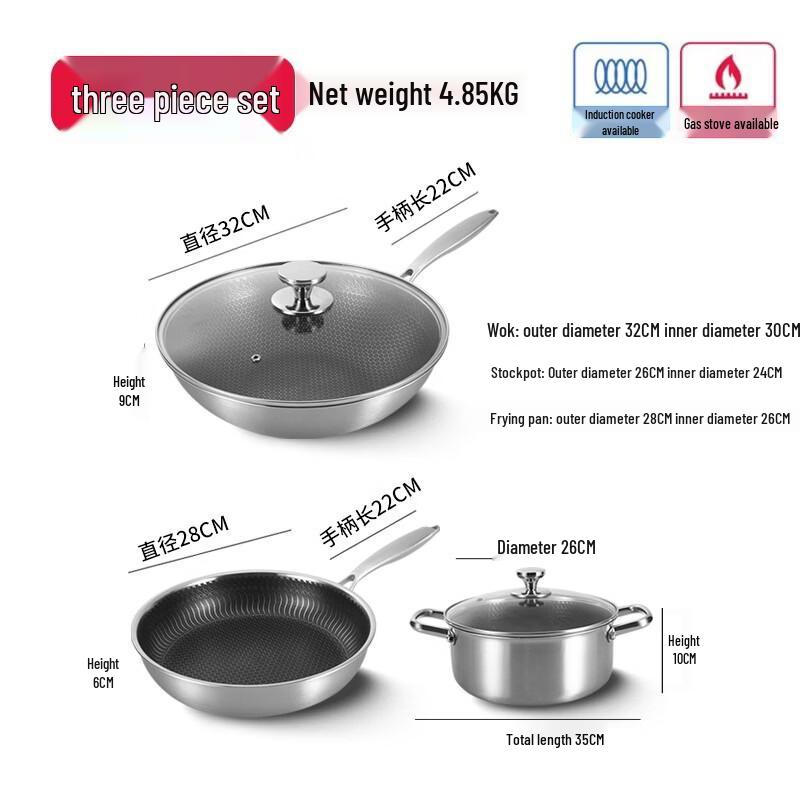 

ZISIZ 3-Piece Non-stick Cookware Set