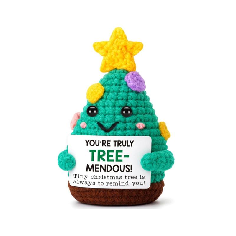 Crochet Positive Energy Dolls Cute Mini Pocket Hug Knitted Potatoes Handwoven Figurine Crafts Kawaii Crochet Animals Xmas Gifts