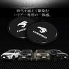 Harrier Exclusive Carbon Fiber Texture Coaster, Cup Holder Mat, Set of 2, Round, For