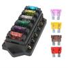 Gebildet 32V 40A 6 Voies Standard Boîte À Fusibles, Imperméable 6,3 Mm Fuse Box Holder, Avec 10 Pièces Fusible À Lame, Pour Voitur