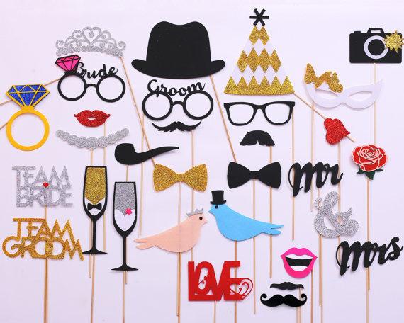 

31pcs Funny Birthday Photo Booth Props DIY Wedding Groom Bridal Party Decor Baby Shower Bride To Be Bride Team Shooting Props