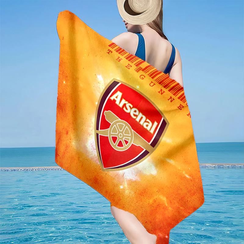 1pz Telo da Spiaggia con Stemma Arsenal Football Club - Morbido, Microfibra Assorbente, Leggero, Ideale per la Spiaggia, Feste, Viaggi, Campeggio regali per tifosi