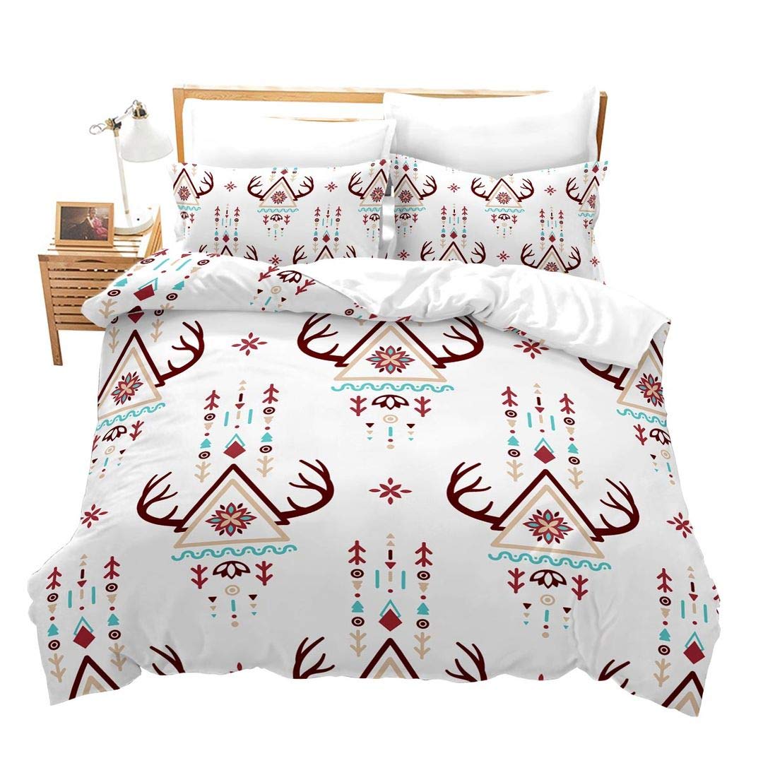 

Dreamcatcher Bedding Set Bohemian Colorful Feather Duvet Cover Set Microfiber Exotic Flowers Quilt Cover Twin Double Queen Size EU Single(135x200cm)