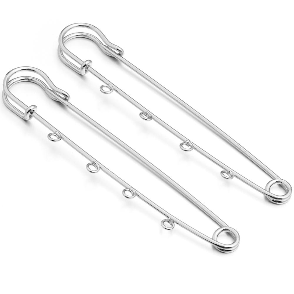 5-10pcs/lot Gold Safety Pins Brooches Blank Base Brooch Pin with Holes Fasteners Pin For DIY Jewelry Making Supplies Accessories