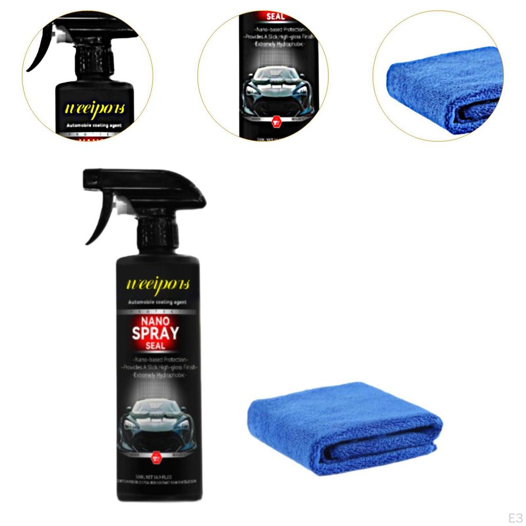 500ml Car Polish Nano Spray Multifunctional Professional 9.8x2inch for Light Scratches Waterless