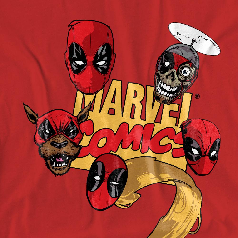 Deadpool Unisex Adult Character Heads T-Shirt