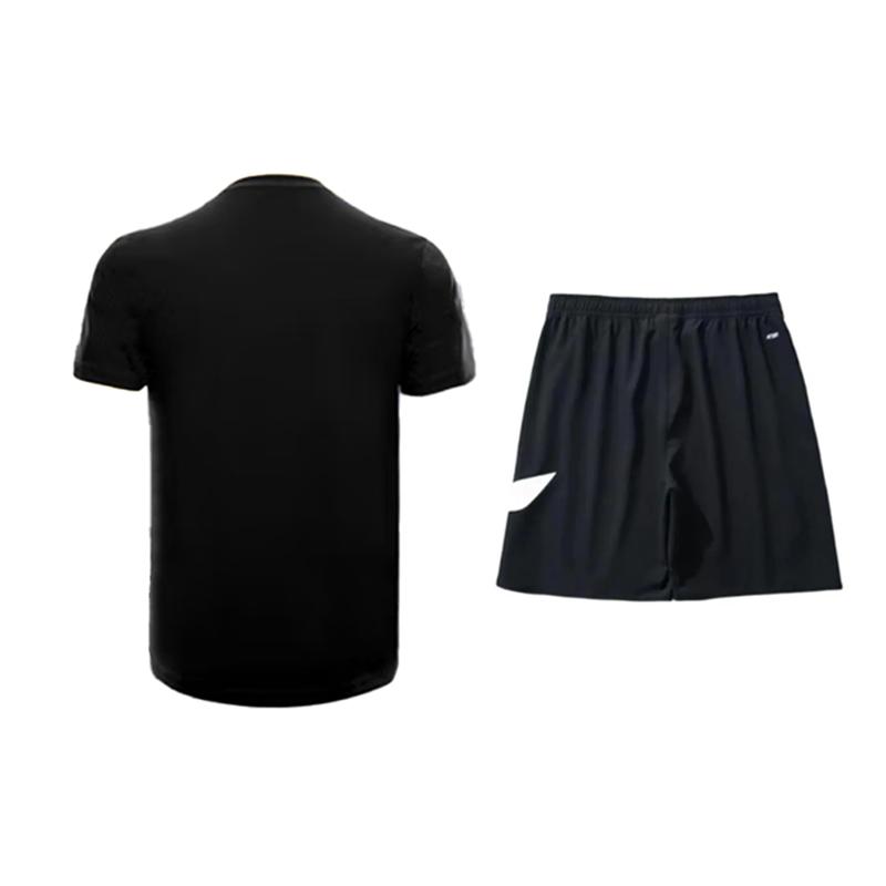 Li-Ning Plain Simple Fashion Breathable Quick-Dry Comfortable Versatile Round Neck Pullover Short Sleeve T-Shirt Casual Sports Set YATV113-2+YKSV197-2