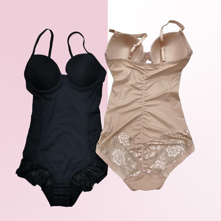 Explosive Style Body Shaping One-Piece Suit with Bra Support - Tummy Control Deep V Design