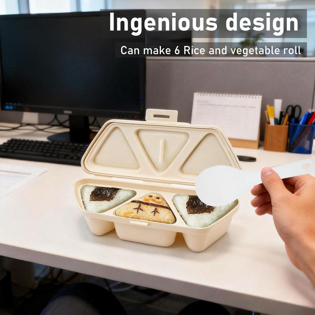 6 In 1 Onigiri Mold Triangle Onigiri Mold Once Quickly Make 6 Sushi Non-stick Rice Ball Maker Kitchen Gadget for Storing Sushi