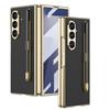 For Samsung for Galaxy ZFold7 Protective Business Case Colorful Electroplated PU Leather S Pen Slot Shockproof Mobile Phone