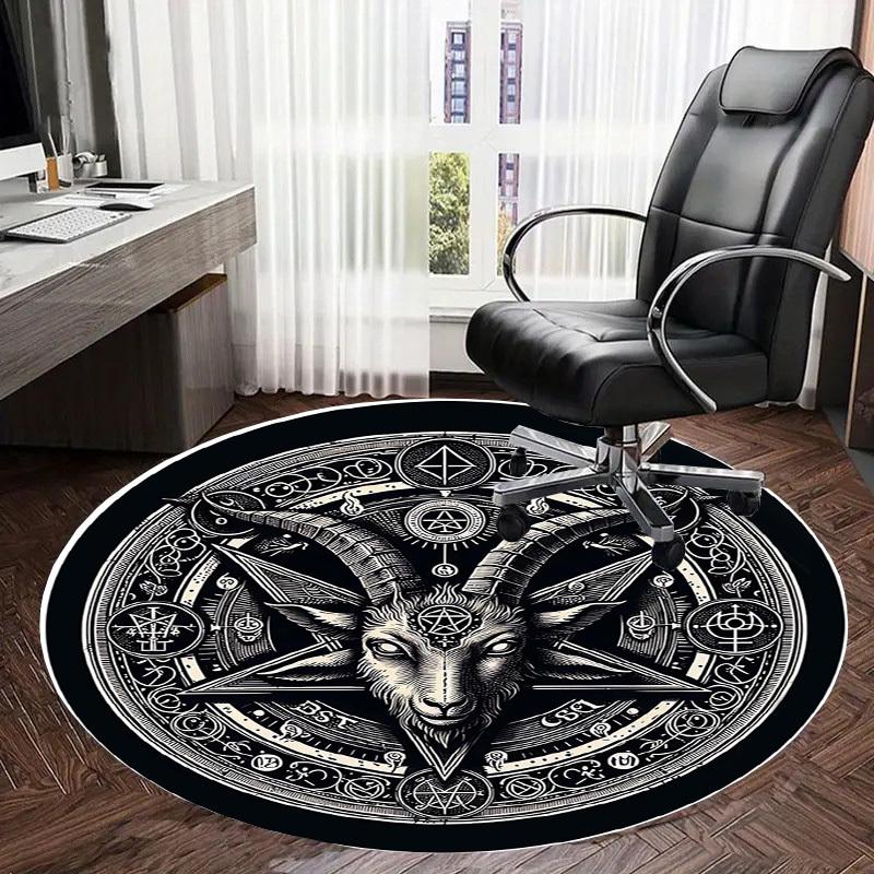 1pc Office Carpet Chair Mats Baphomet Symbol Tattoo Design Perfect for Decorating Office Chairs, Living Rooms, Or Bedrooms