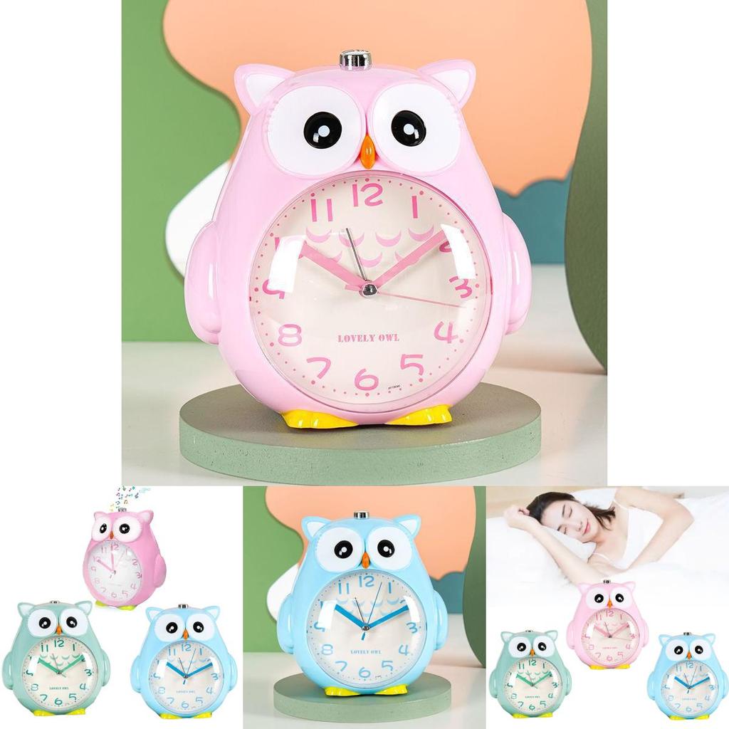 Owl Cartoon Silent Night Light With Talking Childrens Alarm Clock For Bedroom Decor