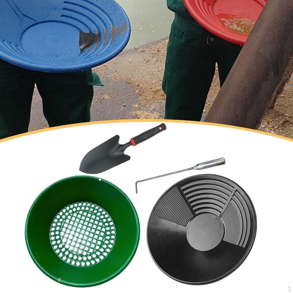 Kit per la ricerca dell'oro Strumento di raccolta 35 cm Pala a mano portatile con setaccio per prospezione per fiume