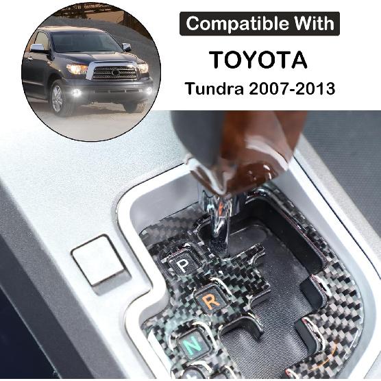 Car Central Control Gear Indicator Decorative Sticker Fit Toyot@a Tundra 2007-2013 Car Carbon Fiber Gear Shift Console Anti-Scratch Panel Frame Trim