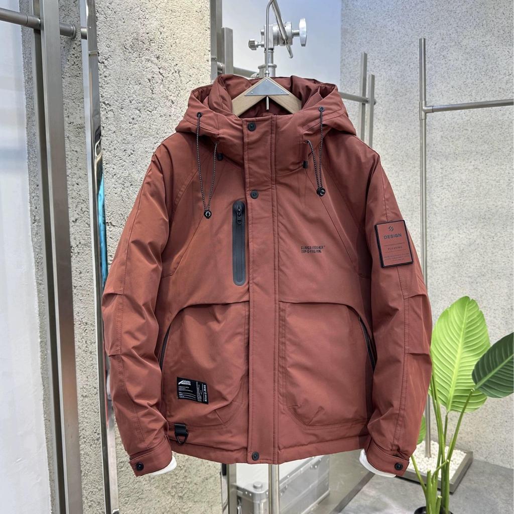 Men's Thick Hooded Down Jacket - Trendy Winter Windbreaker with White Duck Down