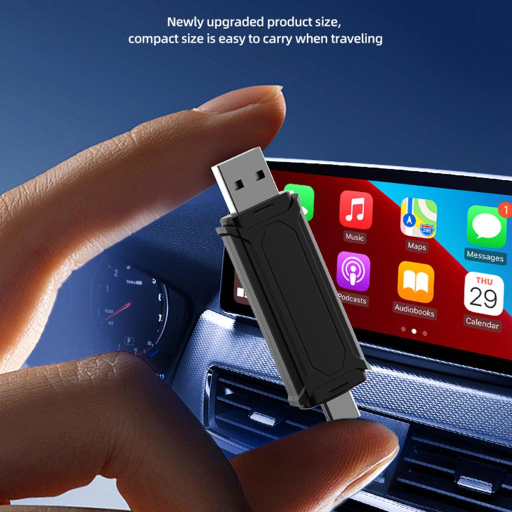 Mini SE Wireless Carplay Adapter USB-A/Tpye-C Plug Wired to Wireless Carplay Auto Smart Box