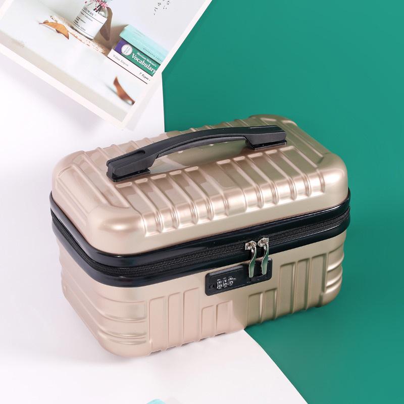 Retro Large-Capacity Makeup Bag and 18-Inch Carry-On Suitcase Combo