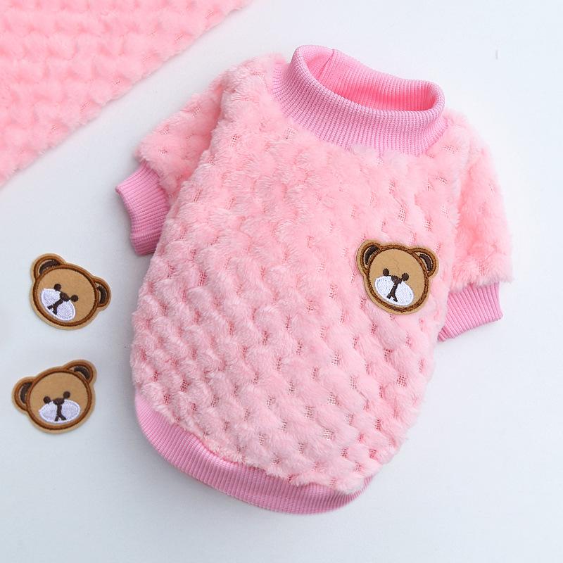 Autumn and winter new models, large and small dog clothes, pet products, fleece jacket, French fighting cat, two-legged clothes, plaid