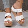 Fashion Women's Summer Wedge Heel Sandals Fashion Slip On Chunky Platform Slippers Woman Anti Slip Thick Sole Beach Sandalias Mujer 2025