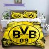 Borussia Dortmund Team Logo Muster Bettwäsche Heimdekoration Geburtstagsgeschenk (1 Bettbezug + 2 Kissenbezüge, ohne Füllung)