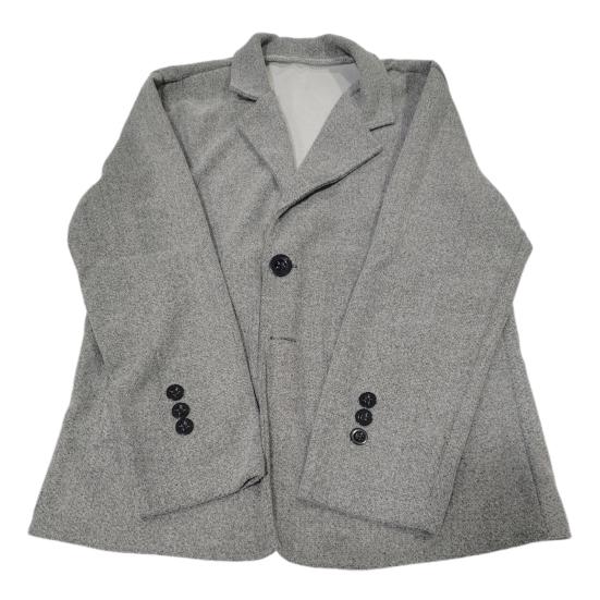 Yousheng Wool Suit Coat Lapel Long Sleeve Single Breasted Two-Button Jacket with Pockets Solid Color Suit Jacket