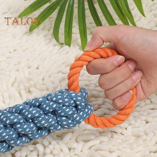 Hundeseilspielzeug mit Doppelring, interaktives Tauziehen-Hundespielzeug, bissfestes, robustes Hundeseilspielzeug für mittelgroße bis große Hunderassen