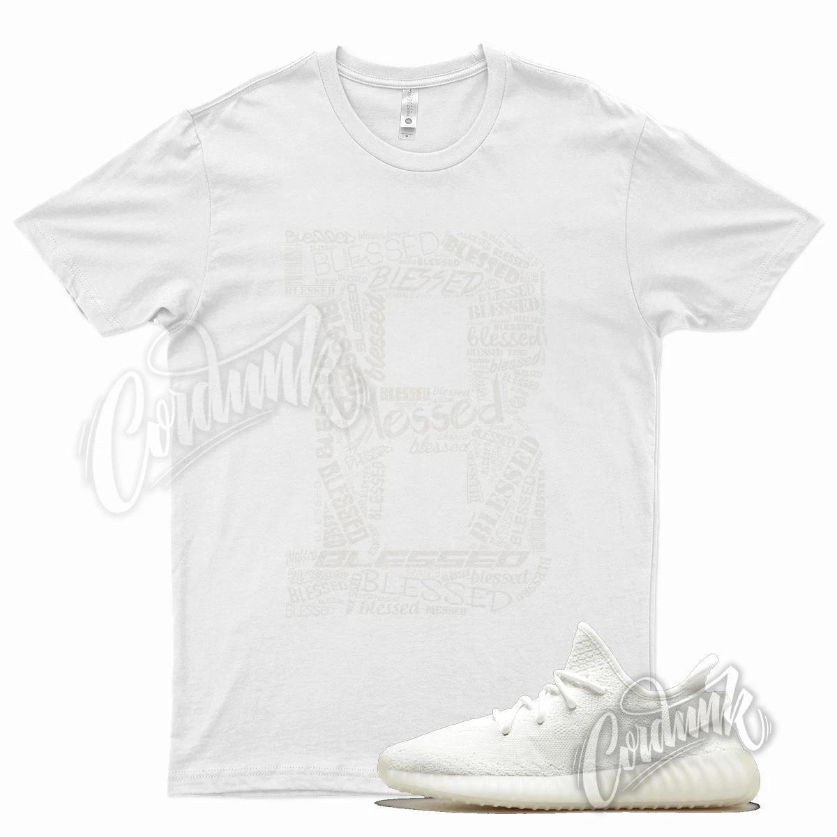 White BLESSED T Shirt for YZ Boost 350 V2 Triple White 3XL